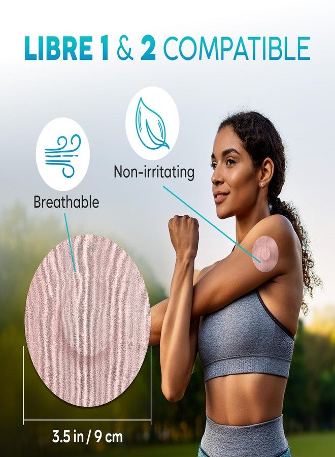 Adamson Freestyle Libre 2 Covers – 45 Libre 2 Sensor Covers, Long-Lasting, No Glue on Center, Non-Irritating, Easy to Apply and Remove – for Sports and Daily Use - Beige - Image 2